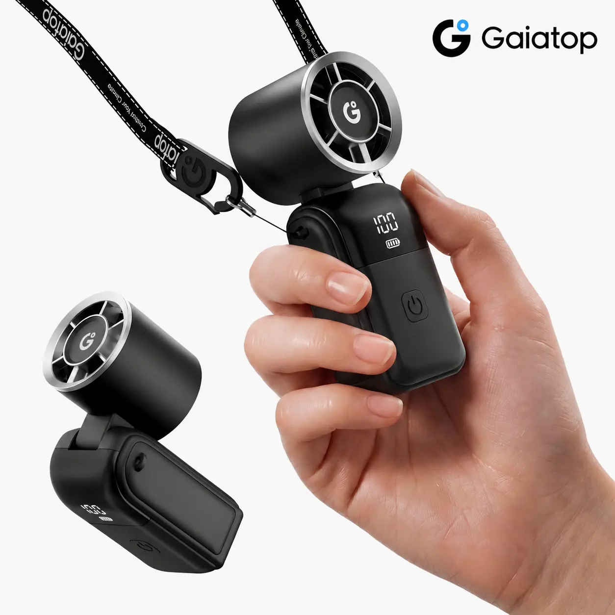 Gaiatop Mini Portable Handheld Fan, 6-Speed Turbo Cooling, Max 15 Hrs Rechargeable Personal Pocket Fan, 3-in-1 Foldable Small Hand Fans for Outdoor Camping Travel Essentials, Gifts for Women Men,