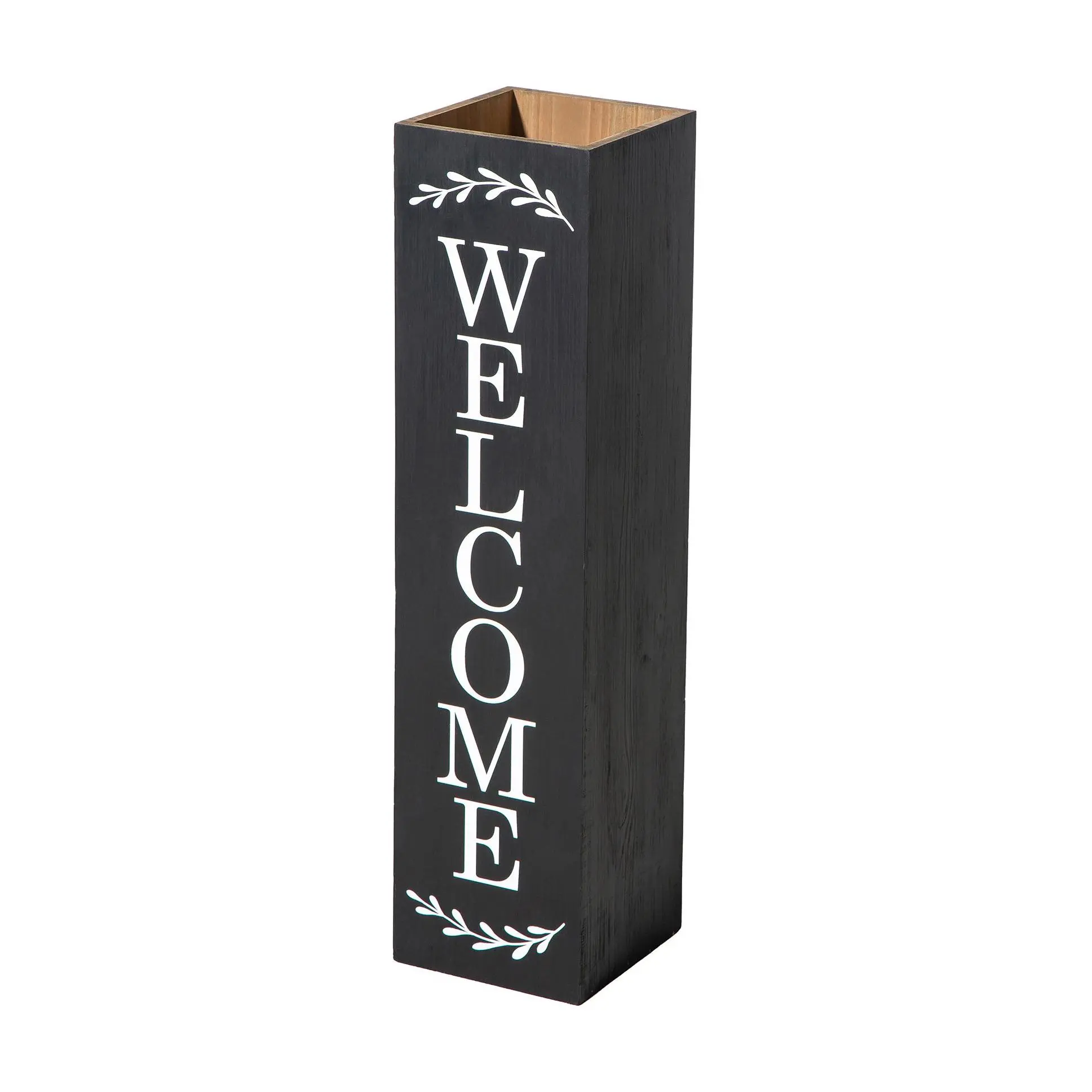 Glitzhome 30" WELCOME Wood Boxed Porch Sign And Planter