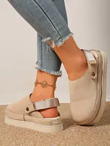 New Thick Sole Birkken Shoes Women, Slip-On Half Slide, Two-Way Wear Lazy Fashion Casual Summer Footwear, Breathable Slippers