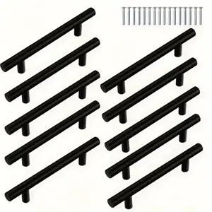Luxury Drawer Pulls Set, Minimalist Design Modern Touch Stainless Steel Cabinet Handles, Thickened Design, Easy Installation, Replacement Available, 10 Pieces