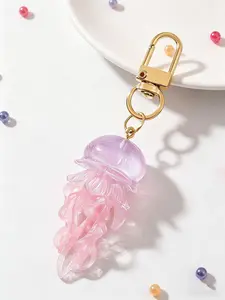 Gradient Glitter Jellyfish Bag Charm, 3D Marine Life Sculpture, Multiple Colors, Luminous and Lively, Nautical Style for Bags, Keys, Earphone Cases, Purse Charm, Sparkly Bag Charm, Purse Accessories, Stylish Playful Charm