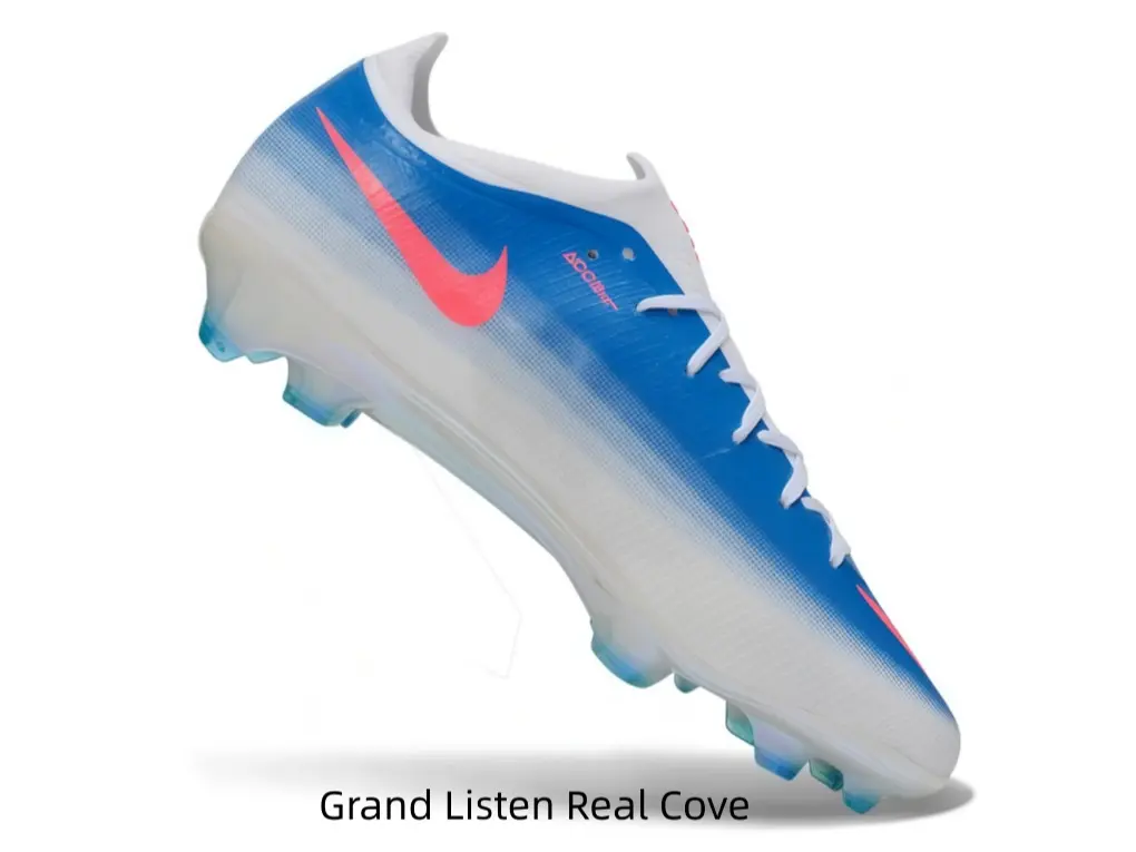 Multicolor Soccer Cleats - Vibrant Blue-White Gradient, Striking Hot Pink Graphic Accents, Stylish and Functional Game Day Fashion Statement (Sports Collectible)