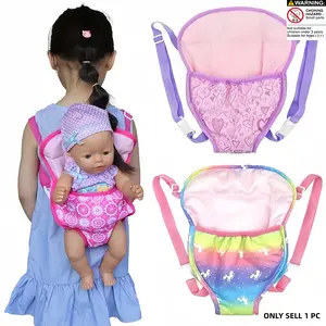 Doll Carrier Backpack, 1 Count Cartoon Pattern Doll Accessories, Front and Back Carrier with Straps for 15 Inch to 18 Inch Dolls, Doll Accessories for Girls