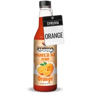 Syruvia Snow Cone Syrup 12.7oz - Orange Syrup For Shaved Ice, Snow Cones, Slushies, Italian Soda, Popsicles. Kosher, Dairy Free & more Beverage Summer