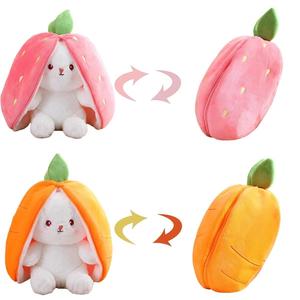 strawberry & carrot design plush toy, 1 count cute rabbit plush toy, soft & comfy plush toy for kids & adults, cuddly birthday gift, stuffed animals, cute stuff