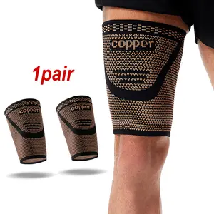 1 Pair Thigh Compression Sleeve, Hamstring Compression Sleeve for Men and Women, Anti-Slip Upper Leg Sleeves, Breathable Compression Sleeves for Recovery, Running, Sports and Workout