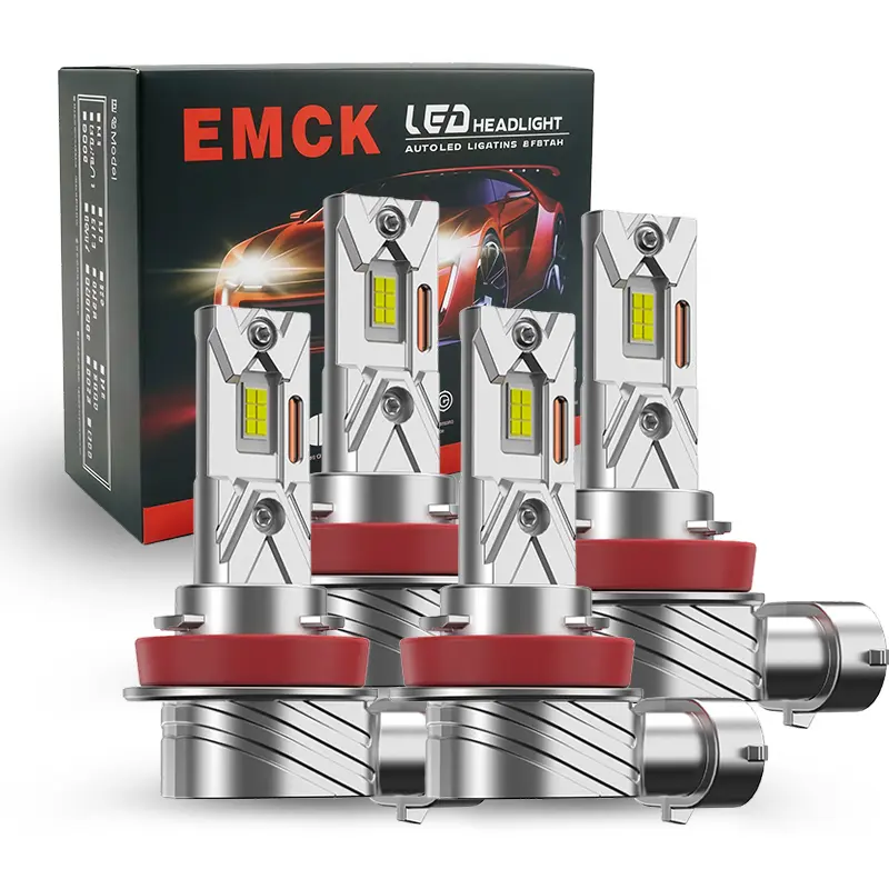 【Please confirm the bulb model before purchasing】OKCKMK LED car headlight set, compatible with 9005/HB3/9006/HB4/H11/H9/H8/H7, silver-white light 6000K ultra-bright LED bulbs, combined day/night beam, high lumen output, CANBUS, plug-and-play，LED bulbs