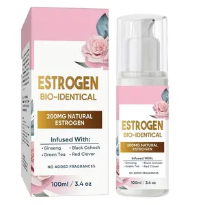Bio-Identical Estrogen Spray with Natural Herbs – Alcohol-Free Topical Mist for Daily Wellness Support – Infused with Ginseng, Black Cohosh & Red Clover – 200mg Natural Estrogen – 100ml / 3.4 oz