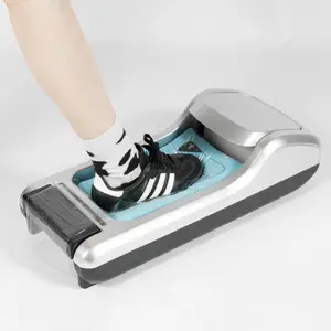 CNCEST EasyStep Shoe Dispenser Disposable Covers  Portable Space Gray Smart  Film Machine Dustproof for Home Shop and Office Use 3  Covers