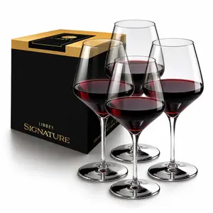 Libbey Signature Greenwich All-Purpose Wine Glasses, 16-Ounce, Set of 4, Made in USA, Dishwasher Safe, Gift Box