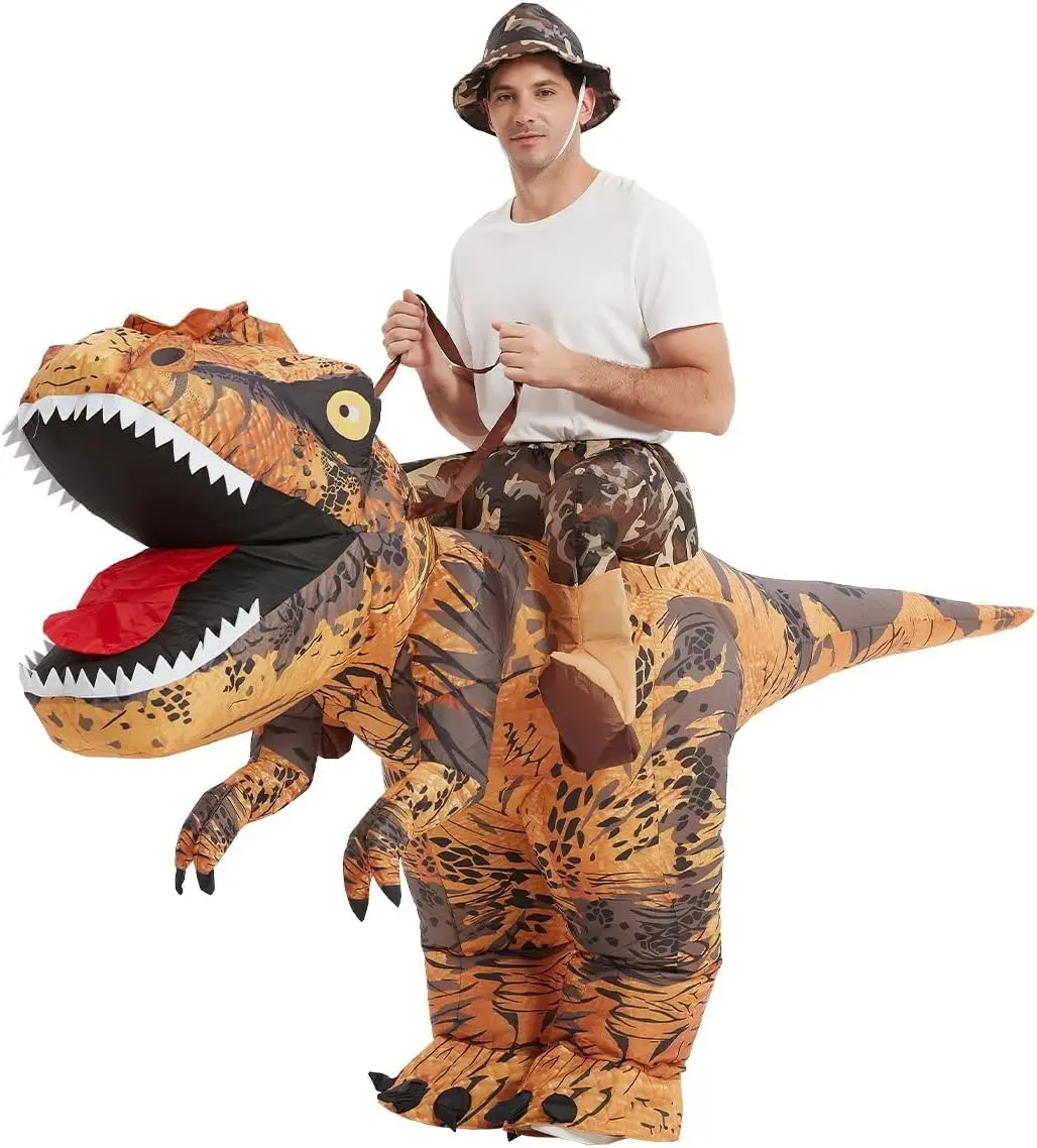 GOOSH Adult Inflatable T-Rex Costume Set, Breathable Fabric Clothes for Halloween, Birthday Party Cosplay, Lightweight & Flexible Parades Outfit