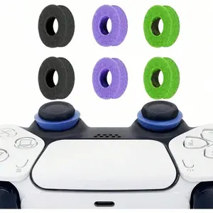 6-Piece Universal Silicone Gaming Controller Thumb Grip Rings, Non-Slip Resistance Accessories for Casual Console Gaming - Improves Aim, Reduces Fatigue