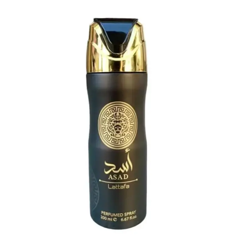 Lattafa ASAD Men's 200ml Spray Deodorant - Underarm Antiperspirant, Gentle Cleanser, Long-Lasting Body Spray, Body Deodorizer with Sweat Odor Control for Men's Self Care, All Skin Types