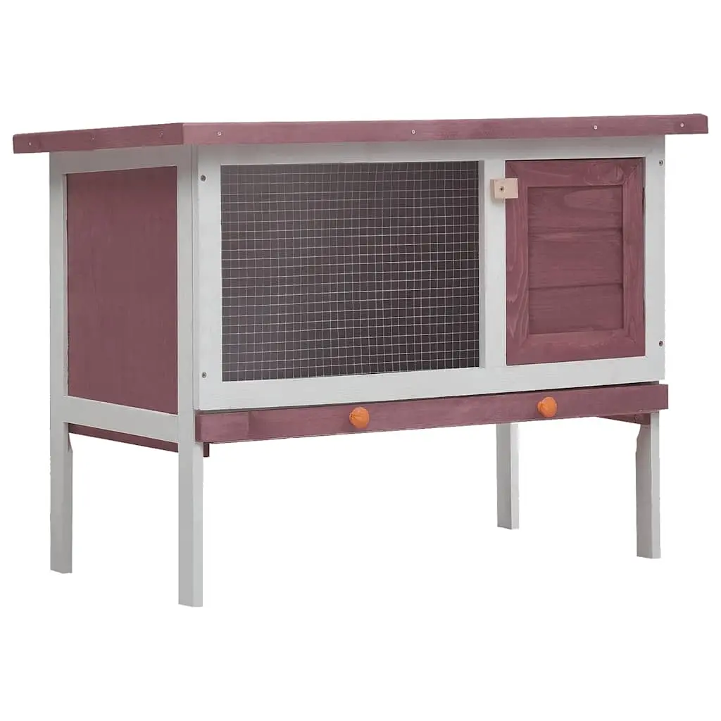 vidaXL Rabbit Hutch Bunny Cage with Pull Out Tray Enclosure Solid Pine Wood 3000575