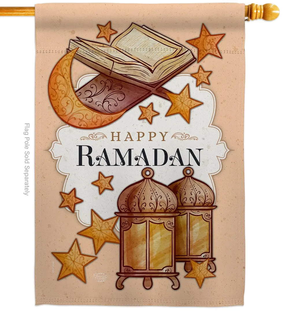 Ornament Collection H192402-BO 28 x 40 in. Happy Ramadan House Flag with Religious Faith Double-Sided Decorative Vertical Decoration Banner Garden Yard Gift