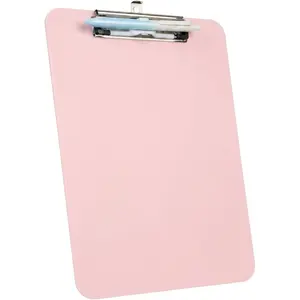 Pink Plastic Nursing Clipboard, Standard A4 Letter Size 8.5x11, Heavy Duty Cute Clip Boards with Pen Holder for Women Kids Students, Suitable for School Office Home Work