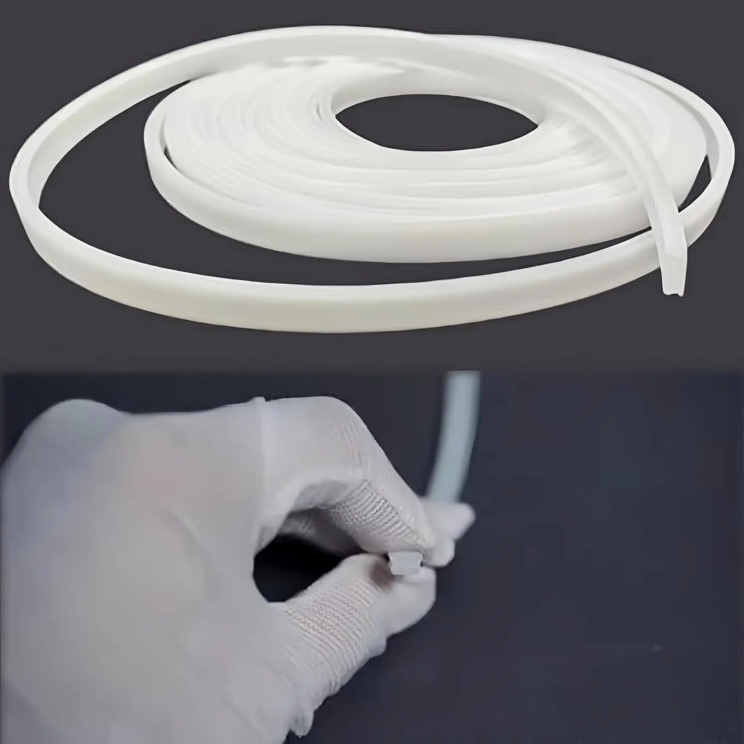 Corrosion-Resistant 7mm Silicone LED Strip Light Cover with Aluminum Profile, Flexible PC Diffuser Channel, Replaceable Installation, Even Glow for Shop, Decoration, Cinema, Diffuser for Home Lighting Accessories (16.4Ft/5M)