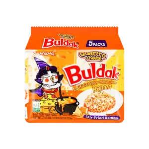 Samyang Cheese Ramen Buldak Stir Fried Noodles - 4 Cheese Flavor, Spicy Chicken Ramen, 145g x 5 Packs
