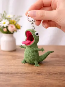 Crochet Lizard Meme Keychain, Crochet Lizard Keychain, Amigurumi Lizard Keyring, Cute Handmade Gift, Mini Crochet Plush,Mothers day Keychain