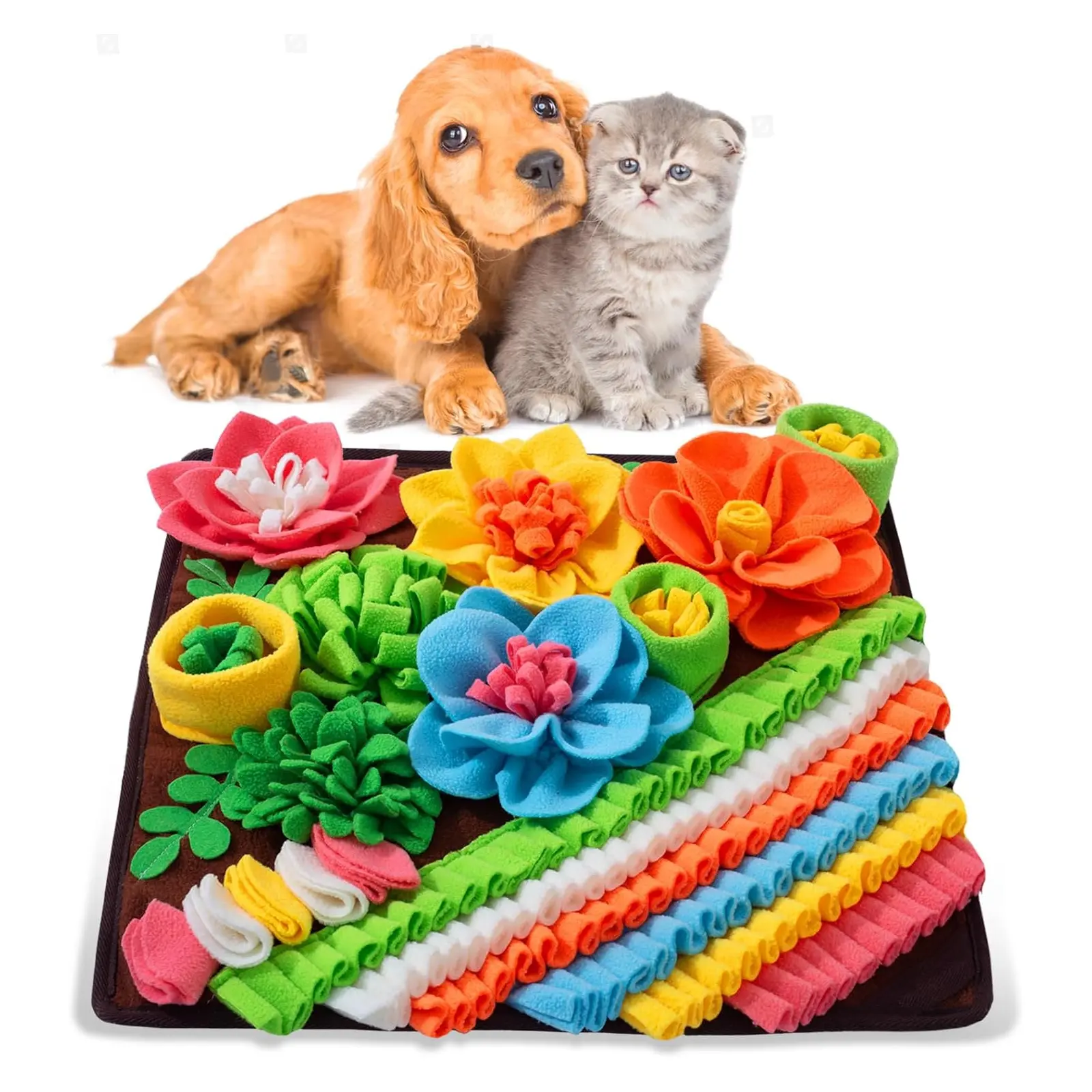 Pet Slow Feeder Mat, Lick Mats, Puppy Lick Mat, Dog Snuffle Pad, Cat Food Blanket, Scent Training Toy, Durable & Easy Clean, Indoor Interactive Stress Relief