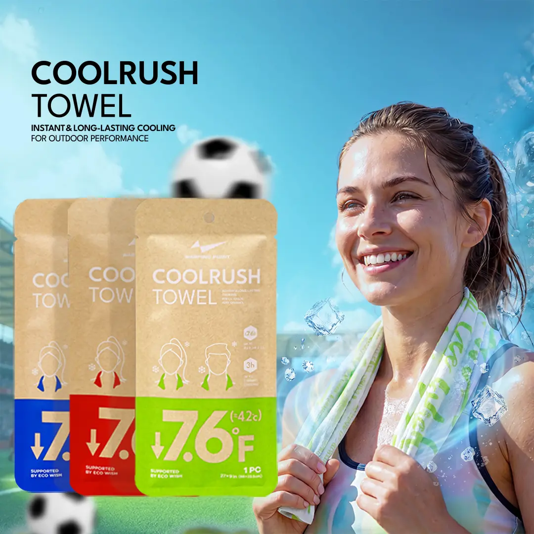 CoolRush Towel – Instant Cooling Towel for Soccer & Sports Fans, Long Lasting Cooling for Hot Match Days, Yoga, Sport ,Running ,Gym ,Workout ,Camping ,Fitness ,Workout & More Activities