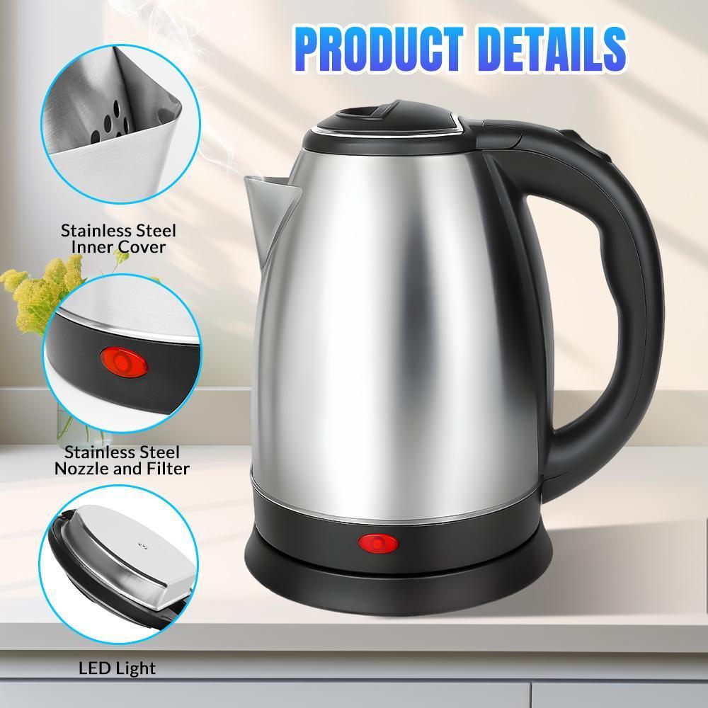 2.0L Electric Kettle – 110V 1000W Fast Boiling, One-Touch Lid, Leak-Proof Spout, Comfort Handle, Perfect for Home, Office & Dorm, Includes Power Cord