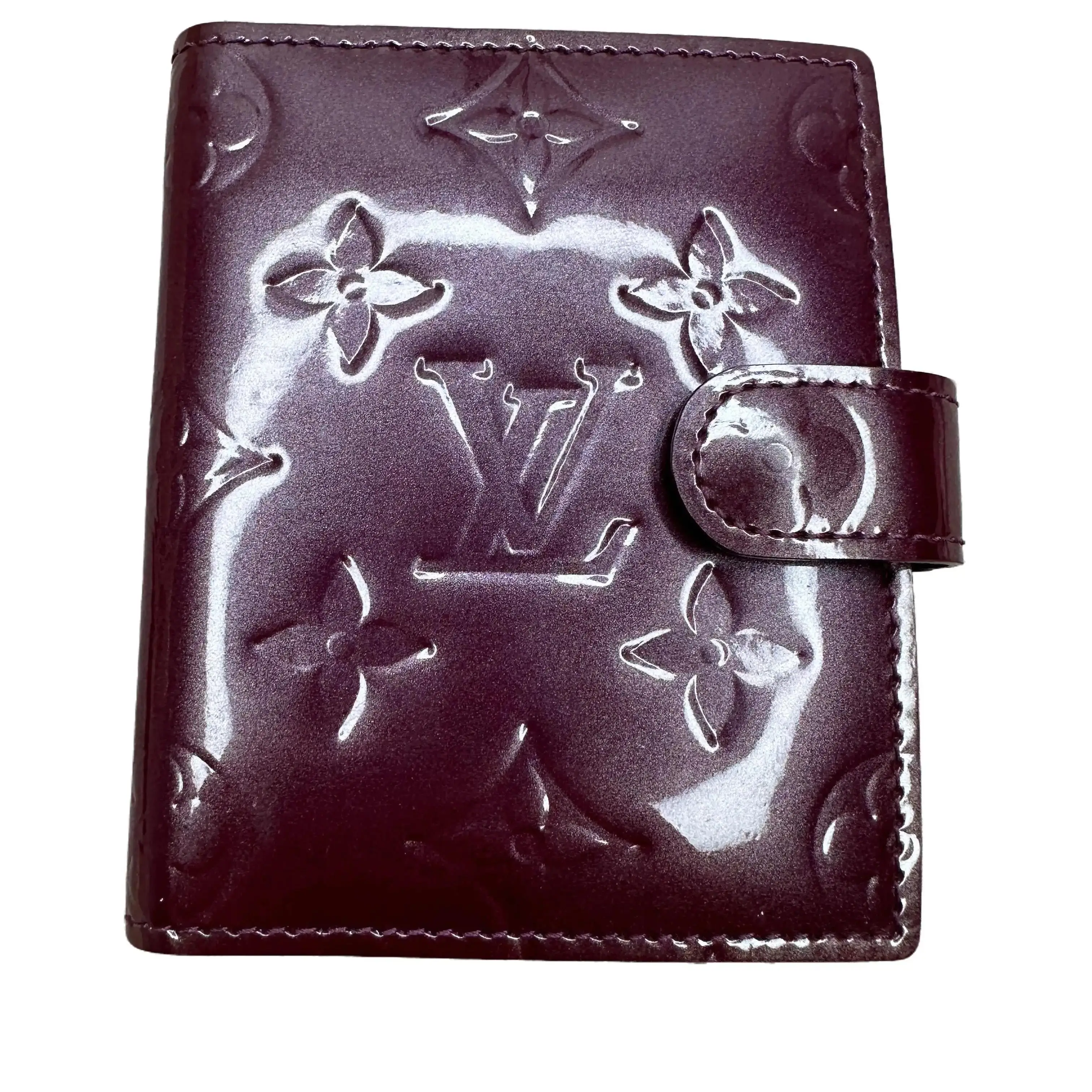 Pre-owned Louis Vuitton Leather small leather goods Luxury Purple Mini Agenda Authentic Handbag