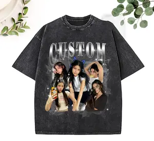 Custom Bootleg T-Shirt, Y2K Chrome Graphic Tee, Personalized Your Picture 90s Rap Tee, Custom Photo Collage Shirt, Vintage Gift For Girlfriend Shirt, Retro Streetwear Top, Natural, Fabric