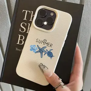 A summer floral starfish sea turtle print design phone case, TPU material, shockproof, fingerprint-resistant, suitable for iPhone 17/16/15/14/13/12 PRO PROMAX PLUS AIR, an ideal gift for friends and family, LZW69