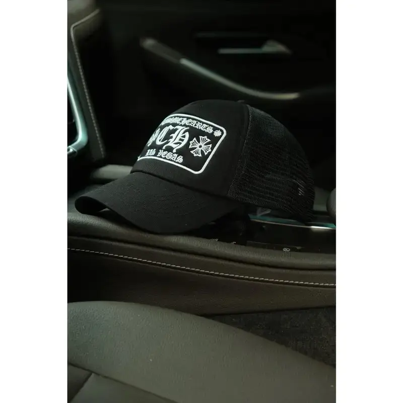 Chrome Hearts Men's Trucker Cap, Baseball Hat with Breathable Mesh Back, Adjustable Fashion Cap