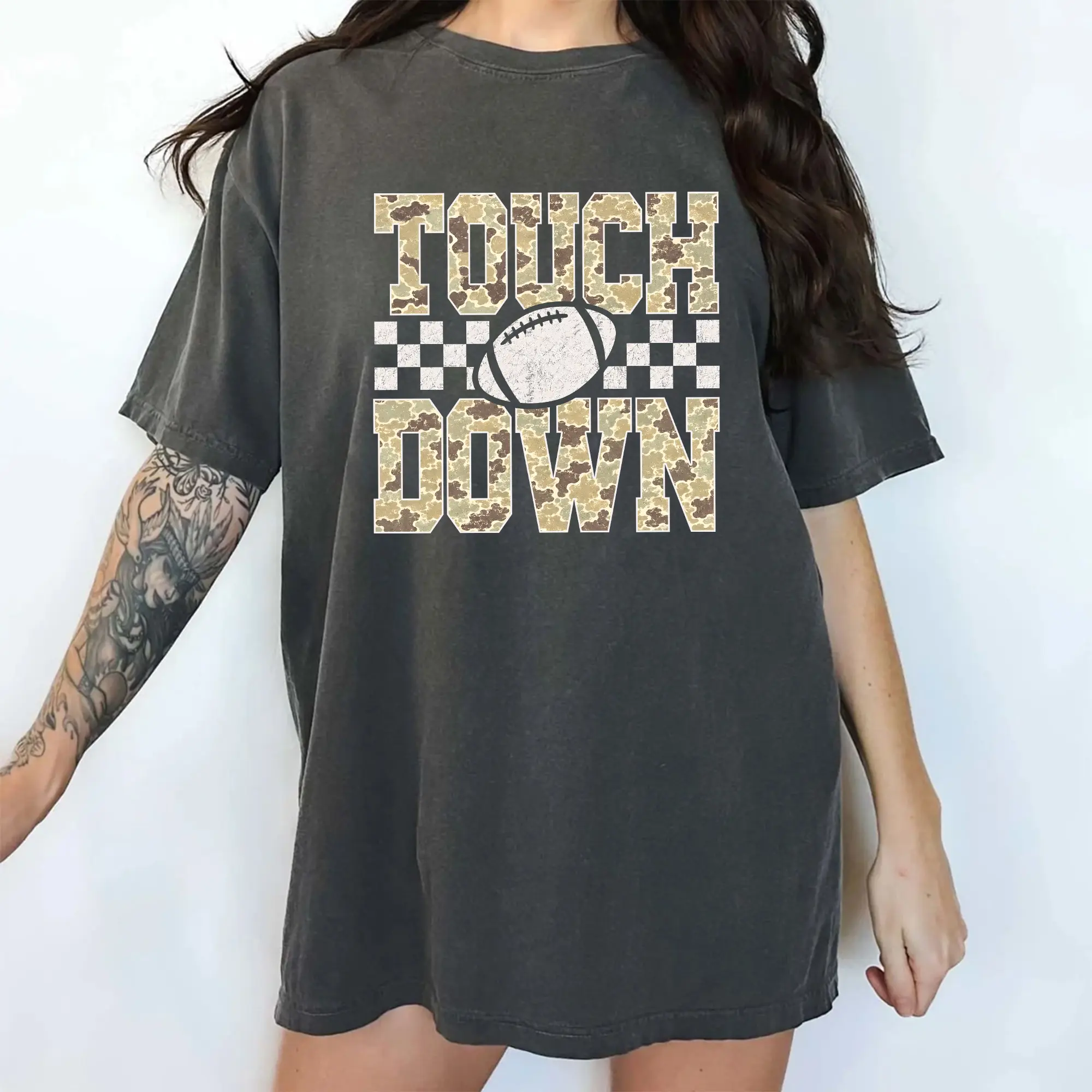 MAPTEES Touchdown Football Shirt, Touchdown Season Heavyweight Cotton Graphic Tee, Football Season T-shirt, Game Day Outfits, Football Mom Clothing