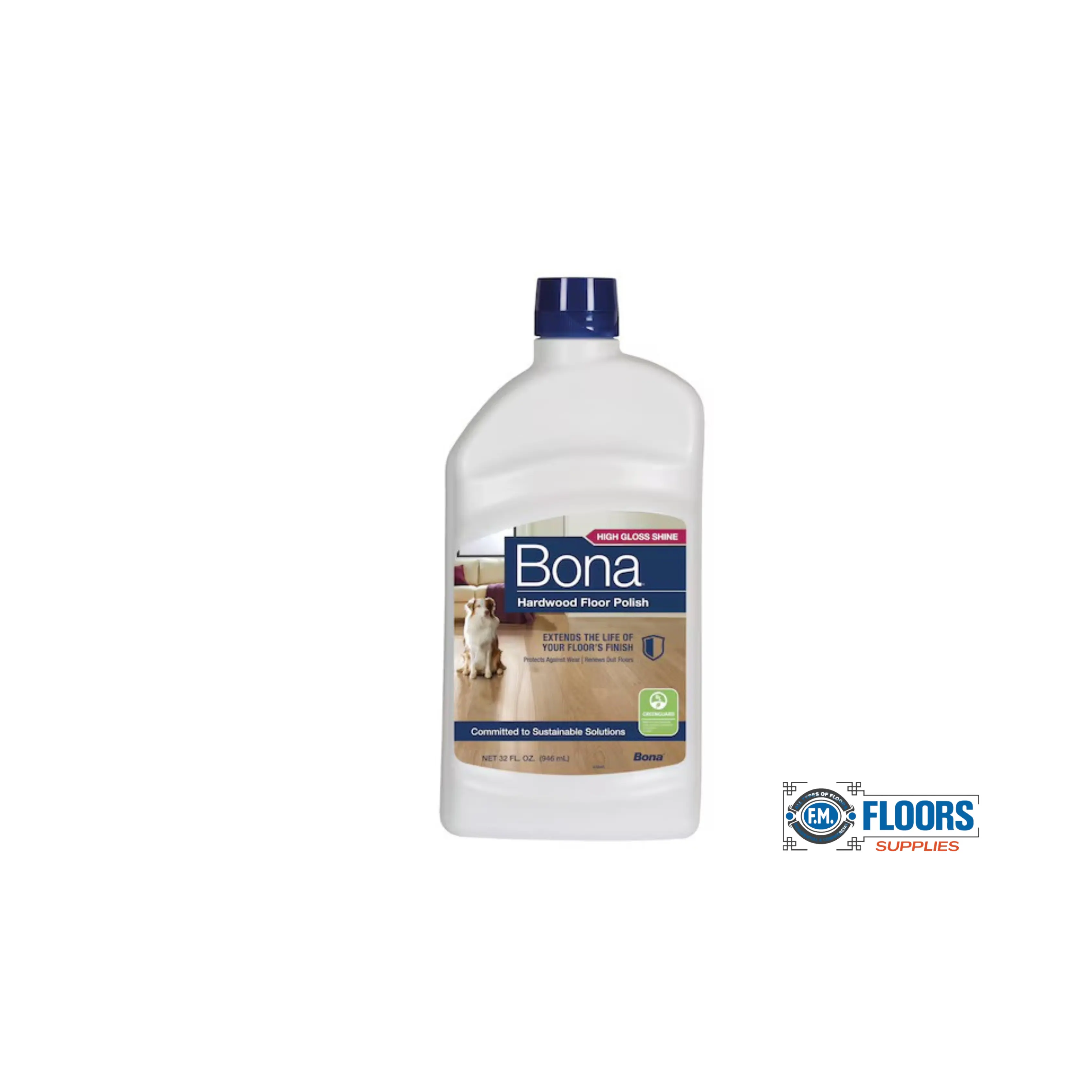 Bona High-Gloss Liquid Wood Floor Polish - 32oz Eco-Friendly Household Cleaner, Safe for Hardwood Floors, Shine-Enhancing Protective Coating, Fills in Micro-Scratches, Renews Gloss Finish Surfaces