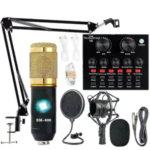 BM-800 Podcast Equipment Bundle with Voice Changer, Live Sound Card, Audio Interface for Vlog, YouTube, and TikTok Live Streaming