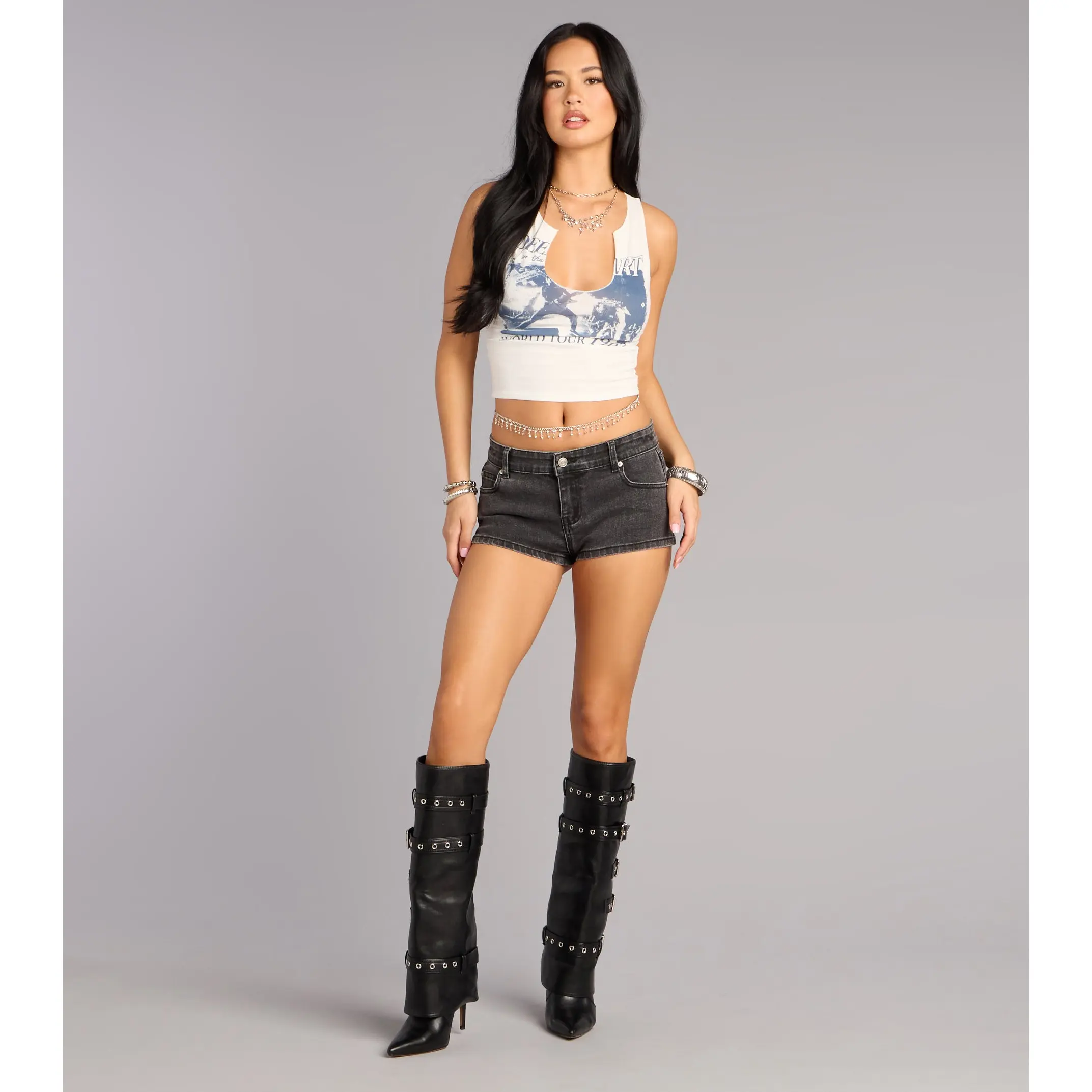 Cool Girl Tour Graphic Crop Tank Top
