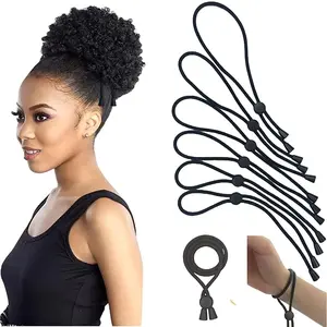 6PCS Adjustable Hair Ties for Thick Hair, Afro Puff Ponytail for Black Women, Extra Large Hair Ties for Curly Ponytail Holders, Loc Ponytail, Pineapples for Black Women Girls