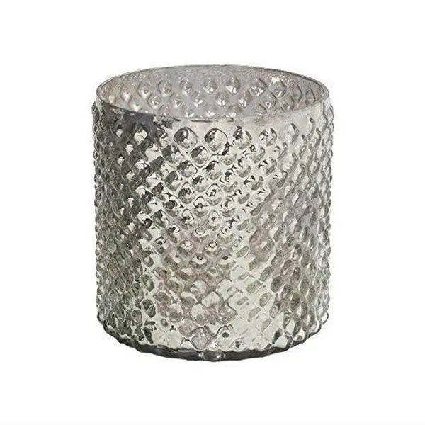 Medium Antique Silver Hobnail Vase