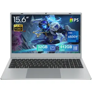 15.6" FHD Laptop Computer with Intel Pentium Gold 6500Y up to 3.4GHz 32GB RAM 512GB SSD 1920×1080 IPS 16:9 Display WiFi 2.4G/5G BT5.0 Fast & Slim Notebook for Business Student Home Office