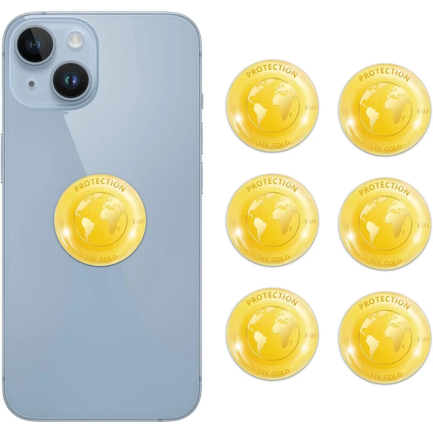 Cell Phone Blockers Equipment Stickers-Map [6 Pcs] Devices Accessories for Mobile/Phones/Laptops/Computers Gold 1