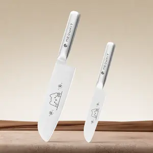 Meowkit 2-Piece Kitchen Knife Set with Cute Cat Etching Design outdoorfun