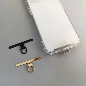 4pcs Stainless Steel Phone Lanyard Tabs, Phone Wrist Strap, Universal Metal Phone Case Anchor Patch for Smartphones, Fashion Security Tether Connector Gift for Women, Accessories