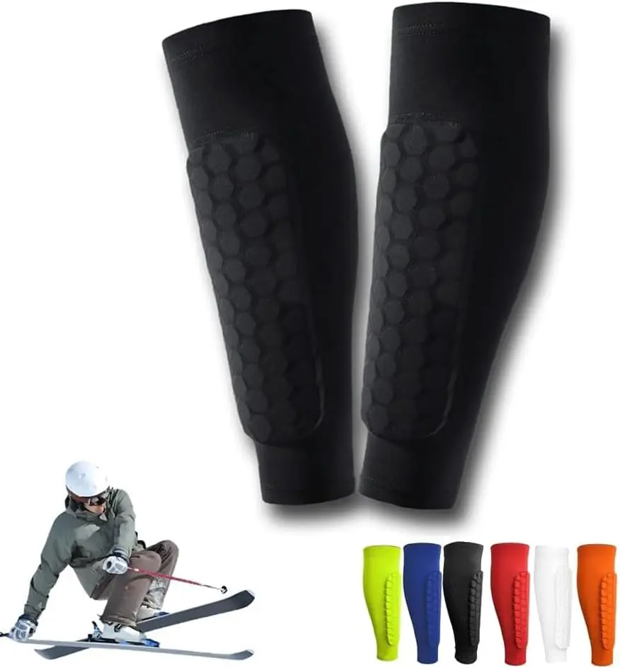 Soccer Shin Guards Shin Pads for Kids Youth Adult, Calf Compression Sleeve with Honeycomb Pads, Support for Shin Splint Baseball Boxing Kickboxing MTB, Lightweight