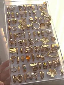 Vintage Chunky Multi-Layer Rings Set, Elegant Floral and Geometric Designs, Perfect for Parties and Daily Wear, Unique Gift Idea for Any Occasion, Double Layered Ring, Stacking Ring Set, Vintage Rings Jewelry