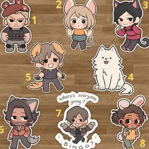 8 ops Cutest Design Resident Evil Stickers, Leon Kennedy RE4 Stickers, RE Characters Stickers