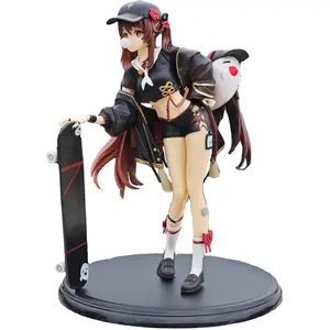 Genshin Impact Hu Tao Anime Figure | Skateboard Collectible Model | 9-Inch PVC Statue, 7-Inch Base | Anime Game Character Gift for Fans & Collectors