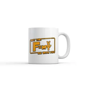 May The Force Equation Be With You Mug Funny Sarcastic Graphic Novelty Coffee Cup - 11oz Funny Coffee Mugs Ceramic Printed Drinkware Cup