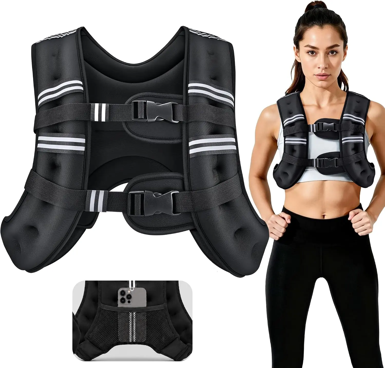 Weighted Vest –8-20lb Adjustable Body Weight Vest for Men & Women, Strength Training, Running, Walking & Jogging