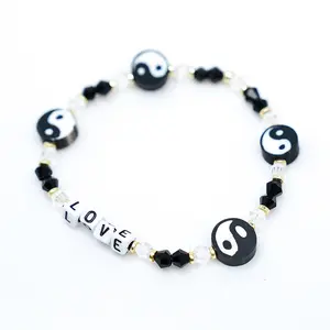 Shmart Chinese ink and wash style Tai Chi bead love fortune bracelet.