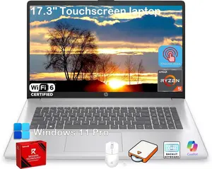 HP 17 Touchscreen Laptop Computer, 17.3" HD+ AntiGlare Display, Backlit Keyboard, Win11 Pro, AMD Ryzen 5 7430U, for Business & Student, Fast Charge, AI Copilot, w/Accessories