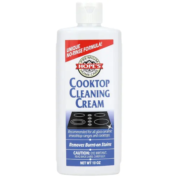 HOPE'S Perfect Cooktop Cleaner Liquid - Unscented Acid-Free Kitchen Grease Stain Remover for Glass & Ceramic Stoves, 10 oz Cloth-Compatible No-Rinse Burnt-On Removal Solution (0-500 ml)