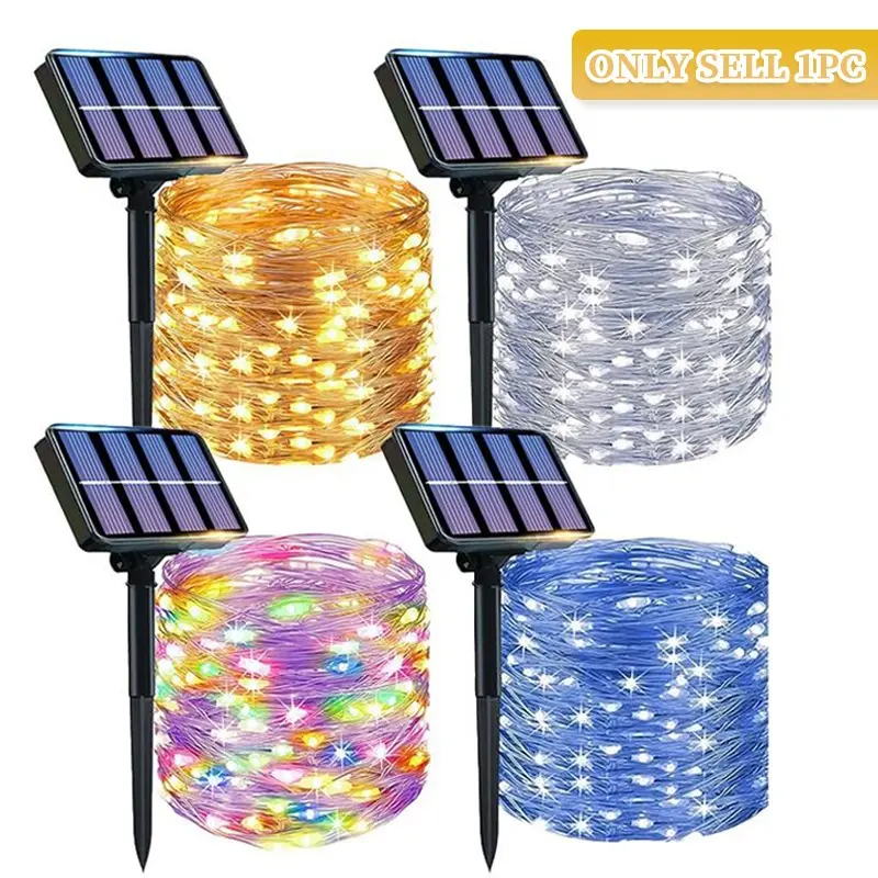 7m/12m/22m/32m LED Solar Light Outdoor Garden Fairy String Light Led Lighting Led Decoration Led Twinkle Waterproof Lamp for Christmas Patio Tree Party Solar Led Lights